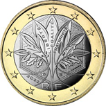 1 Euro Francia dritto 3 serie