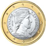 1 Euro Lettonia dritto