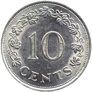 10 centesimi Malta prima serie verso