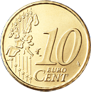 10 eurocent Germania verso 1 serie