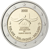 2 Euro Commemorativo Belgio 2008