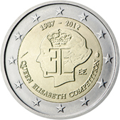 2 Euro Commemorativo Belgio 2012 - Anniversario Concorso Regina Elisabetta