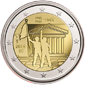 2 Euro Commemorativo Belgio 2018 - Anniversario rivolta studentesca