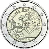 2 Euro Commemorativo Belgio 2020 -  Anniversario nascita Jan van Eyck