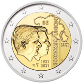 2 Euro Commemorativo Belgio 2021 - Anniversario Unione economica belgo-lussemburghese