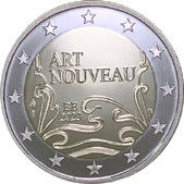 2 Euro Commemorativo Belgio 2023 - Art Nouveau