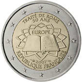 2 Euro Commemorativo Francia 2007 - Anniversario Trattati di Roma