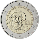 2 Euro Commemorativo Francia 2012 - Anniversario nascita Abbé Pierre