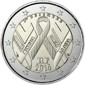 2 Euro Commemorativo Francia 2014 - Giornata mondiale contro l'AIDS