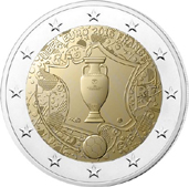 2 Euro Commemorativo Francia 2016 - Campionato europeo di calcio