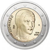 2 Euro Commemorativo Italia 2019 - Anniversario morte Leonardo