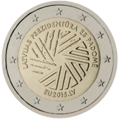 2 Euro Commemorativo Lettonia 2015 - Presidenza Consiglio Unione Europea