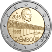 2 Euro Commemorativo Lussemburgo 2016