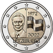 2 Euro Commemorativo Lussemburgo 2022 - Anniversario bandiera Lussemburgo