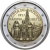 2 Euro Commemorativo Vaticano 2017 - Anniversario apparizioni della Madonna di Fatima