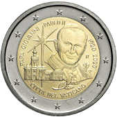 2 Euro Commemorativo Vaticano 2020 - Anniversario nascita Papa Giovanni Paolo II