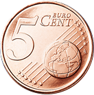 5 eurocent Belgio verso