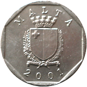 50 centesimi Malta terza serie dritto