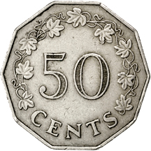 50 centesimi Malta prima serie verso