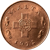 1 centesimo Malta prima serie dritto