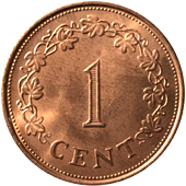1 centesimo Malta prima serie verso