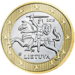 1 euro Lituania dritto