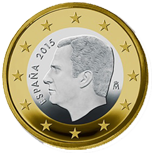 1 Euro Spagna Re Felipe VI dritto