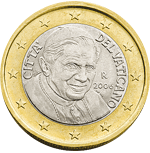 1 Euro Vatican City Benedict XVI obverse