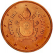 1 eurocent Città del Vaticano stemma Papa Francesco dritto