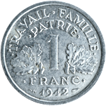 1 Franco Stato Francese Bazor verso
