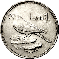 1 Lira Malta seconda serie verso