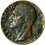 10 centesimi Regno Italia Vittorio Emanuele III Impero bronzital dritto