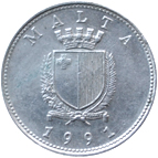 10 centesimi Malta terza serie dritto