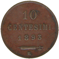 10 centesimi ottocento San Marino verso