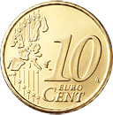 10 eurocent Belgio verso