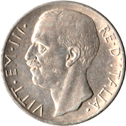 10 Lire Regno Italia Vittorio Emanuele III Biga dritto