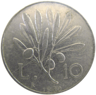 10 lire olivo verso