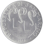 10 Lire San Marino 1972 dritto