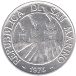 10 Lire San Marino 1974 dritto