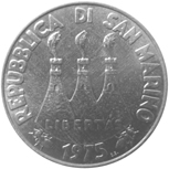 10 Lire San Marino 1975 dritto