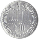 10 Lire San Marino 1977 dritto