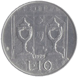 10 Lire San Marino 1979 verso