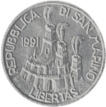 10 Lire San Marino 1991 dritto