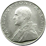 10 Lire Città del Vaticano Paolo VI tipo I dritto