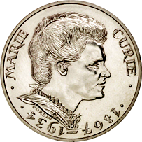 100 Franchi Quinta Repubblica Marie Curie dritto