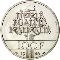 100 Franchi Quinta Repubblica Statua della Libertà verso