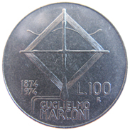 100 lire Marconi verso