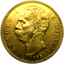 100 Lire Regno Italia Umberto I dritto