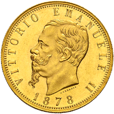 100 Lire Regno Italia Vittorio Emanuele II dritto