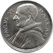 100 Lire Città del Vaticano Paolo VI tipo IV dritto